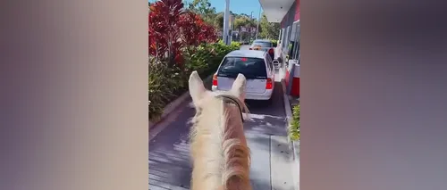 VIDEO | O femeie s-a dus călare pe un cal să își cumpere cafea de la un drive-thru McDonald's. Cum au reacționat angajații
