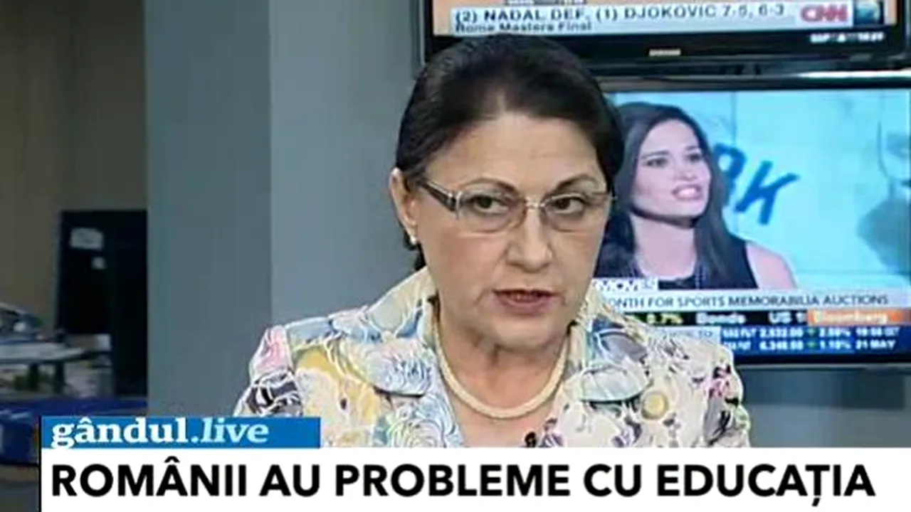 Ecaterina Andronescu, la GÂNDUL LIVE. Clasa pregătitoare trebuie să rămână la școală sau la grădiniță. Cum s-ar putea rezolva problema camerelor de supraveghere la Bac