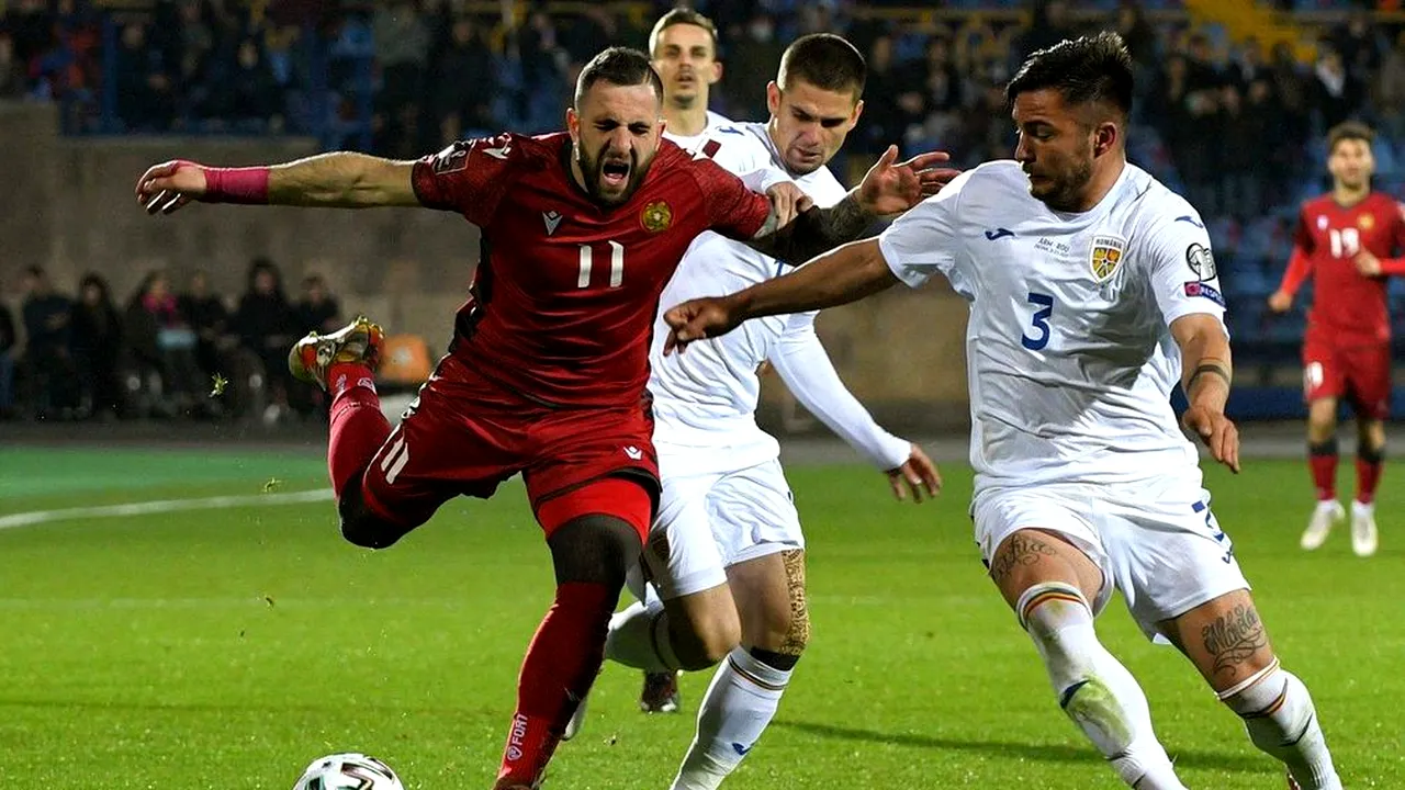 Umilință istorică! “Tricolorii”, învinși pe final de Armenia. Au primit două goluri în trei minute