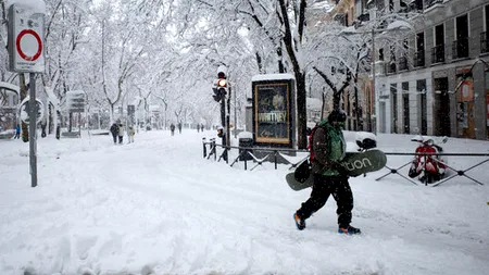 După ninsori abundente, urmează ger și vânt în Spania. Avertizarea MAE, pentru români