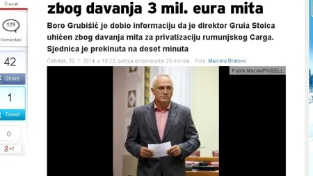 Reacția parlamentarilor croați după ce presa străină a scris despre reținerea lui Gruia Stoica, 