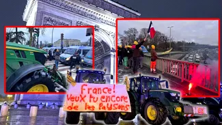Fermierii francezi încearcă să oprească acordul Mercosur. Tractoare pe Champs Elysees și lângă Turnul Eiffel, copaci tăiați ca să blocheze drumurile