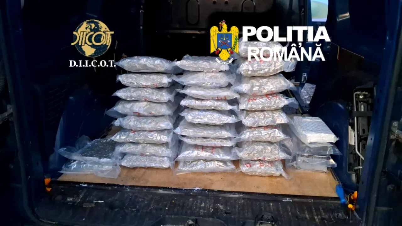 Zeci de kilograme de droguri, capturate pe Autostrada A1. Un ucrainean și un român au fost reținuți