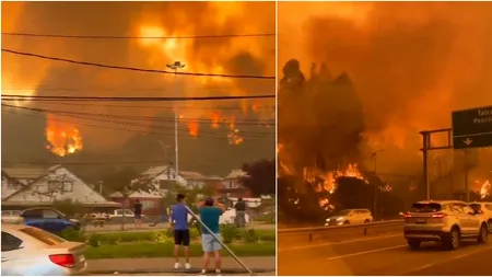 Iadul pe pământ în Chile: 15 morți, 20.000 de oameni evacuați. Președintele declară stare de catastrofă