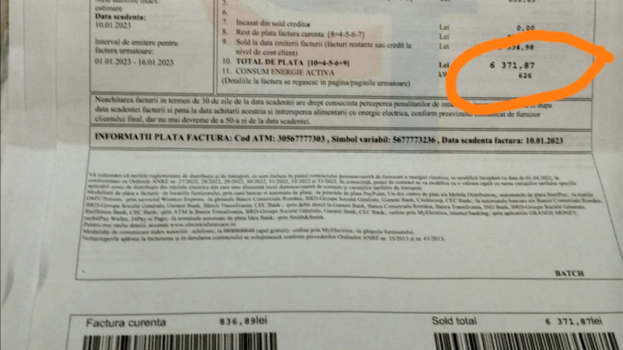 Ireal câți lei a primit de plată o femeie din Ploiești, la energie electrică. A înlemnit când a văzut factura: 