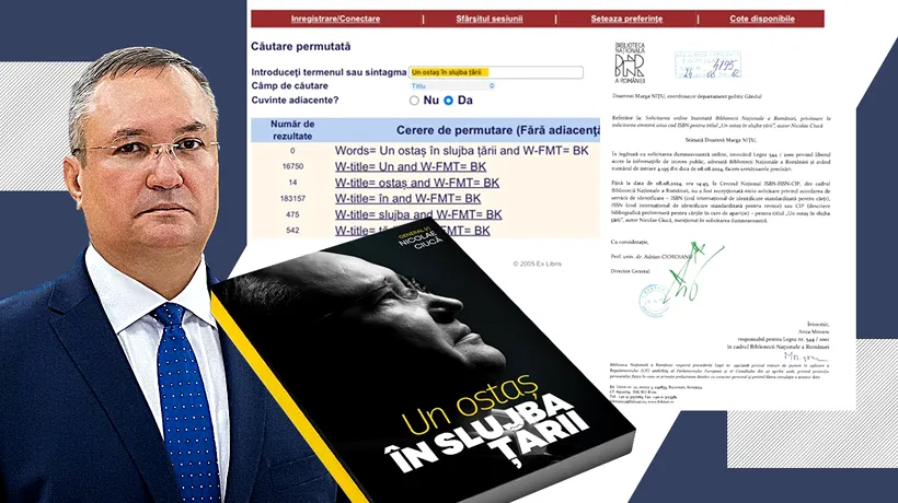 Biblioteca Națională CONFIRMĂ: Cartea „ostașului” CIUCĂ nu există! Volumul nu era nici pe 8 august în CATALOGUL GENERAL, nu este nici acum!