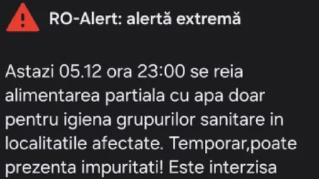Revine apa în Prahova, de la ora 23.00, deocamdată doar la toaletă. A fost emis mesaj Ro Alert