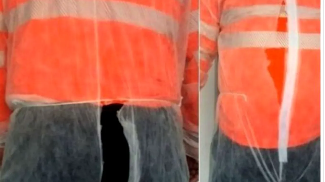 REVOLTĂTOR. Imaginile umilinței: Angajați de la Ambulanță, trimiși la cazuri COVID cu combinezoane rupte: „Nu numai că părea costum de grădinărit, avea și găuri”