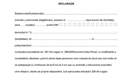 ALEGERI PREZIDENȚIALE 2014. BEC interzice alegătorilor să-și printeze formularele cu declarația pe propria răspunde, deși în mai multe secții din București s-au epuziat

