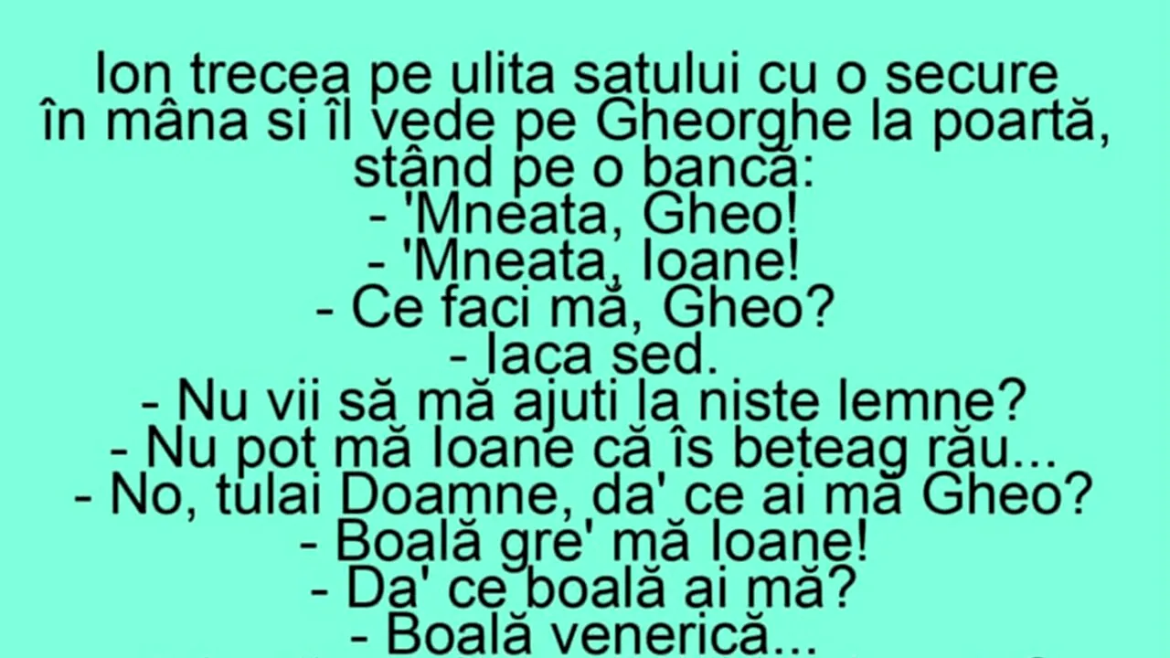 BANCUL ZILEI | Ion, Gheorghe și boala venerică