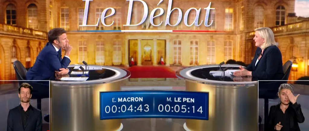 Macron și Le Pen s-au înfruntat dur pe tema Rusiei, a UE și a cifrelor din economie în cadrul dezbaterii ce precede turul doi al prezidențialelor din Franța