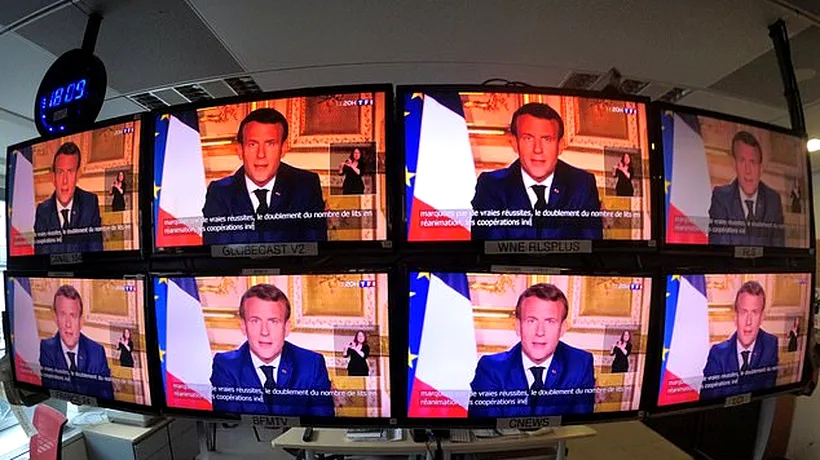 AUDIENȚĂ TV ISTORICĂ. Emmanuel Macron a fost urmărit de 36.7 milioane de persoane, cerându-și scuze pentru eșecul Franței în lupta coronavirusului