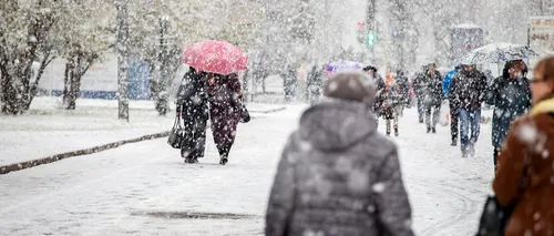 Informare meteo de ninsori, ploi și viscol, până luni dimineață. ANM a emis o prognoză specială și pentru Capitală