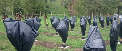 Mormintele eroilor români din cimitirul Valea Uzului, denigrate. 52 de cruci acoperite cu saci negri de plastic. Ce legătură ar avea UDMR cu acest incident 