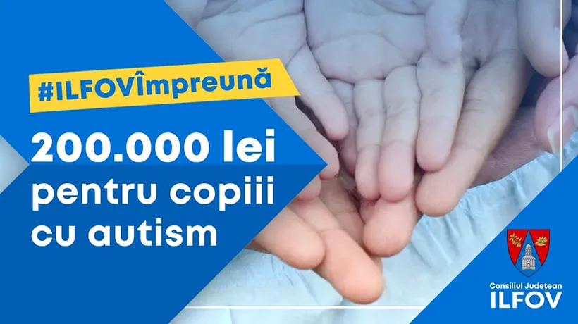 Consiliul Județean Ilfov oferă 200.000 lei pentru terapia copiilor cu autism (P)