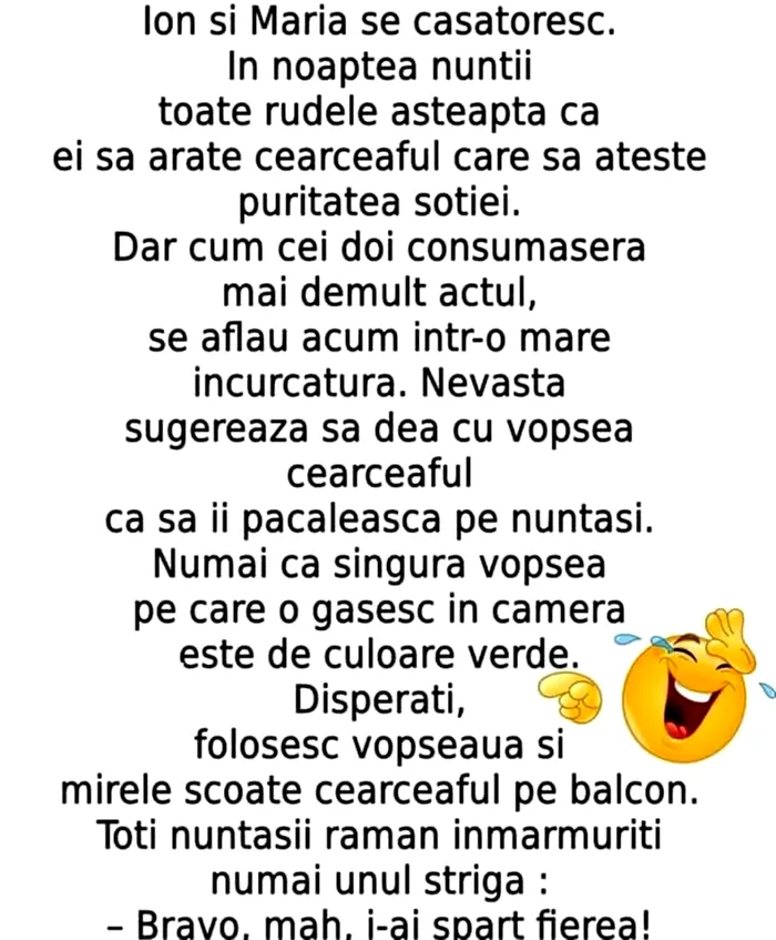 BANCUL ZILEI | Ion, Maria și cearceaful din noaptea nunții