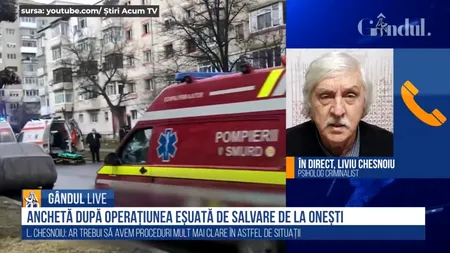 GÂNDUL LIVE. Liviu Chesnoiu, despre criminalul de la Onești: „N-ai ce să discuți cu un astfel de om, trebuie să-l elimini cât mai repede”