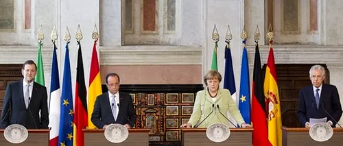 ÎNTÂLNIREA SECRETĂ a celor mai puternici patru lideri din UE: care este PLANUL pentru salvarea Uniunii. PLUS: De ce nu vrea Merkel să ajute băncile spaniole