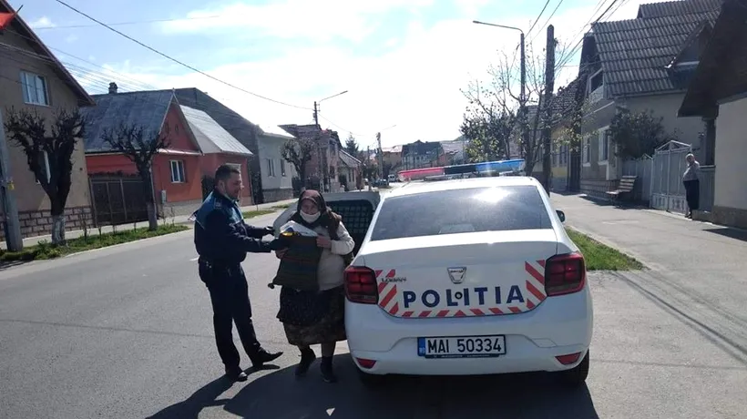 CORONAVIRUS. Bătrână urcată în maşina de Poliţie. Femeia avea asupra ei o declaraţie pe proprie răspundere