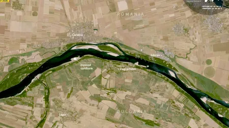 Dunărea e de nerecunoscut. Imagini dramatice surprinse din satelit la granița României cu Bulgaria