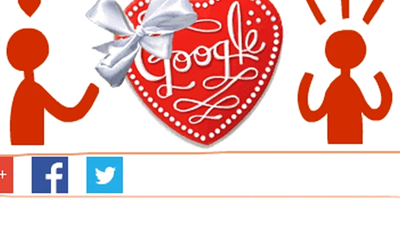 ZIUA ÎNDRĂGOSTIȚILOR. Google oferă ÎNDRĂGOSTIȚILOR un Doodle de ZIUA lor