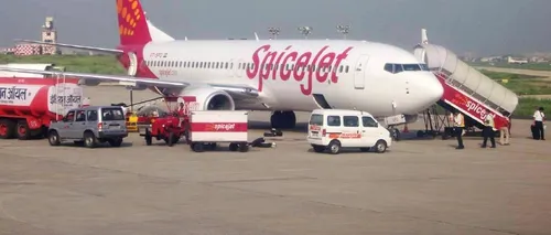 Cum araftă motorul unui avion de pasageri după ce a lovit un bivol, pe un aeroport din India