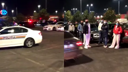 Intervenție a polițiștilor din București într-o parcare unde s-au strâns pasionați de drifturi | VIDEO