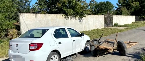 Căruțaș de 16 ani, lovit de un șofer care nu i-a acordat prioritate pe un drum din județul Ialomița