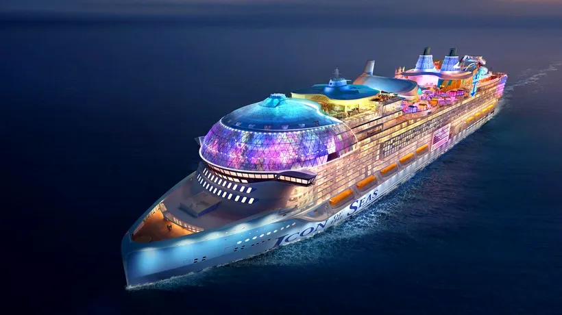 „Icon of the Seas”, cel mai mare vas de croazieră din lume, a început călătoria inaugurală din Miami / „Botezul”, făcut de Messi