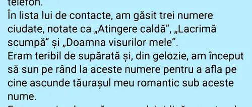 BANCUL ZILEI | „Atingere caldă”, „Lacrimă scumpă” și „Doamna visurilor mele”