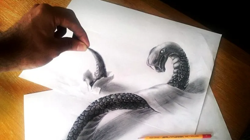 GALERIE FOTO. Desene 3D realizate doar din creion. VIDEO