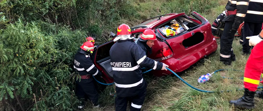 Șase victime, după ce o mașină s-a răsturnat pe Autostrada București-Pitești