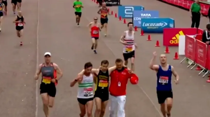 Momente emoționante la Maratonul de la Londra: S-a prăbușit cu 200 de metri înainte de linia de finish. VIDEO