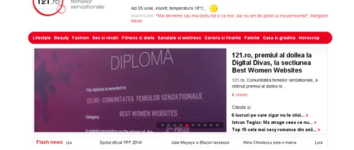 121.ro a obținut premiul al doilea la Digital Divas, la secțiunea Best Women Websites
