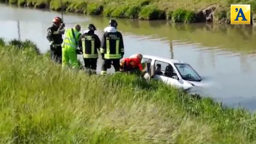 Doi români, tată și fiu, EROII Italiei! Au salvat o femeie care a căzut cu mașina într-un canal