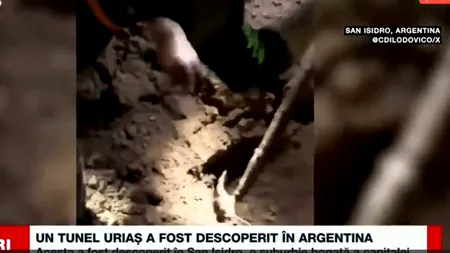 Un argentinian a descoperit un tunel sofisticat cu o lungime de aproximativ 220 metri, săpat în direcția unei bănci