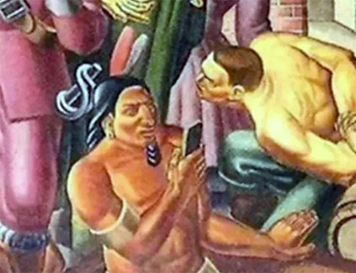 Detaliul bulversant din acest tablou din anul 1937. Ce ține în mână bărbatul din imagine / Sursa foto: David Stansbury