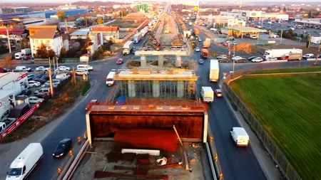 Trafic restricționat, noaptea, pe Centura Capitalei în zona Mogoșoaia. Se lucrează la viitorul pasaj rutier