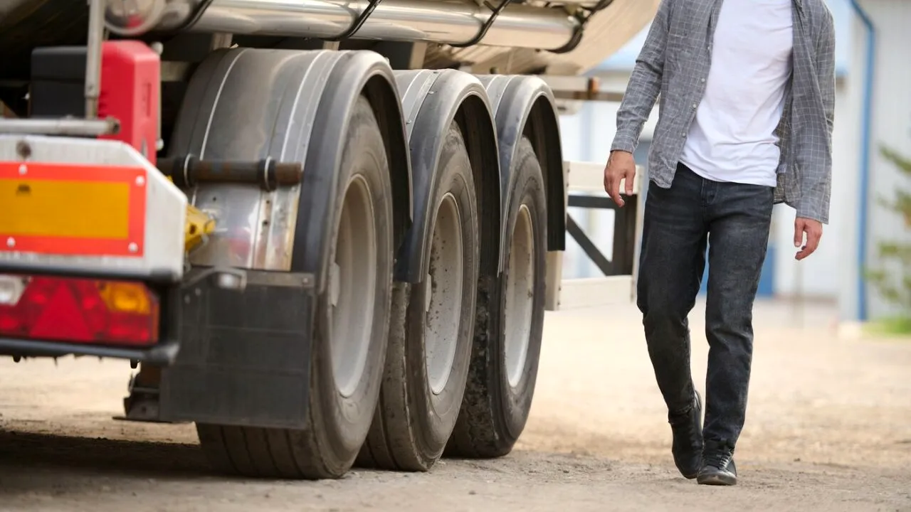 Sute de litri de MOTORINĂ s-au scurs dintr-un camion turcesc pe o șosea în Drobeta Turnu Severin. Șoferul a fost amendat cu 50.000 de lei