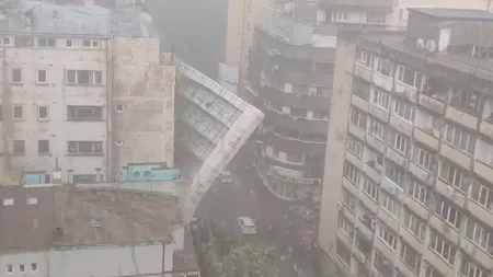 Două schele și mai mulți copaci au căzut în Capitală din cauza ploii torențiale - FOTO, VIDEO
