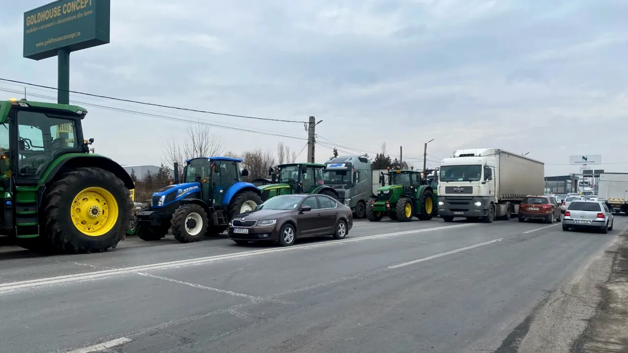 150 de șoferi ucraineni și turci PROTESTEAZĂ în Siret! Protestul fermierilor și agricultorilor români blochează vama