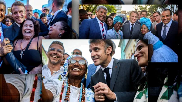 Macron a fost asaltat de fane în Brazilia. Admiratoarele i-au sărit în brațe, l-au sărutat și i-au cerut fotografii. Reacția liderului francez