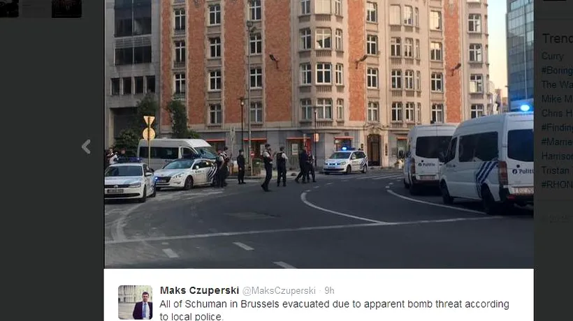 Panică la sediul Consiliului European, unde o mașină suspectă a declanșat alerta cu bombă