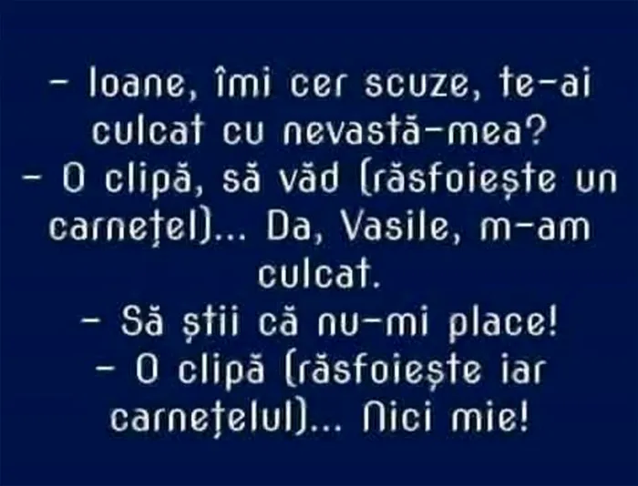 Bancul de sâmbătă Nevasta lui Ion