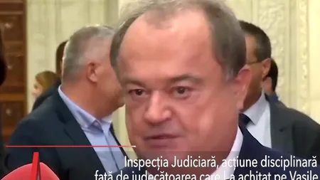 Inspecția Judiciară, acțiune disciplinară față de judecătoarea care l-a achitat pe Vasile Blaga
