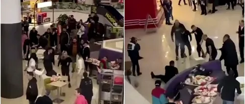 Au confundat mall-ul cu ringul de box! Zeci de oameni s-au luat la BĂTAIE cu tăvi și scaune, într-un centru comercial din Ploiești