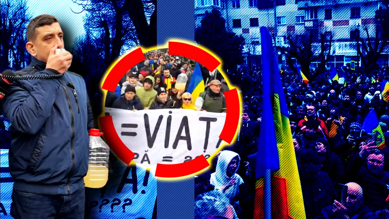 George Simion protestează la Curtea de Argeș alături de localnicii care nu au apă potabilă de patru luni: „Bolojan o ține în brațe pe Buzoianu”