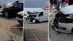 Carambol în parcarea unui centru comercial de lângă Capitală. O șoferiță asiatică a lovit 11 mașini și a trimis doi oameni la spital