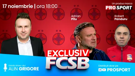 „EXCLUSIV FCSB”, o producție marca ProSport, revine în această seară cu o nouă ediție incendiară, de la ora 18:00, pe YouTube și Facebook ProSport