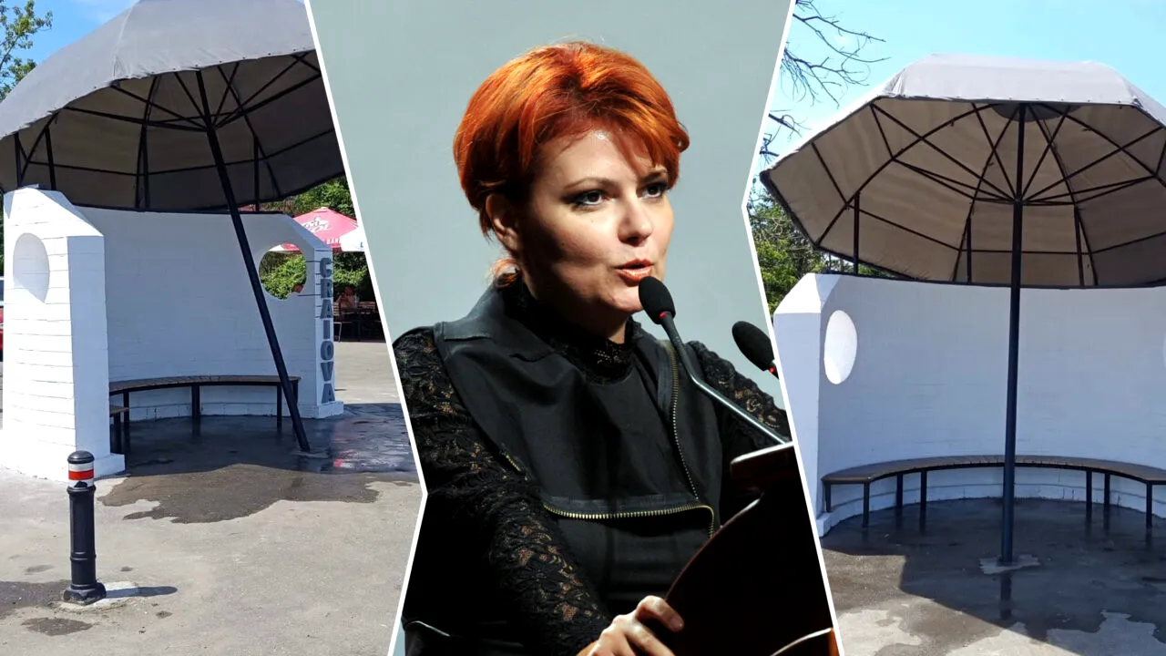 Lia Olguța Vasilescu îi provoacă pe „criticii de artă urbană” cu o nouă stație de autobuz, montată în Craiova. Penultima a generat un întreg scandal online